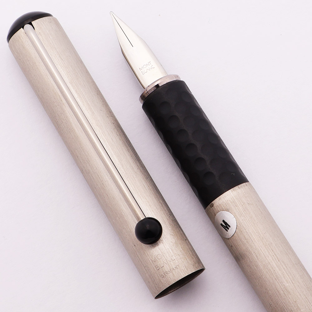 Montblanc Turbo Fountain Pen (1980s) - Brushed Steel, C/C